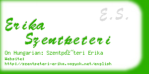 erika szentpeteri business card